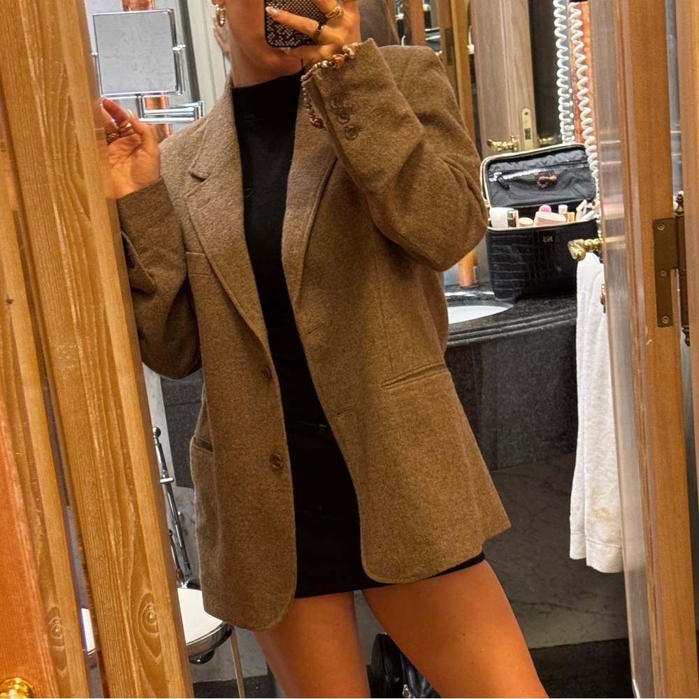 Classic Women's Brown Tweed Blazer